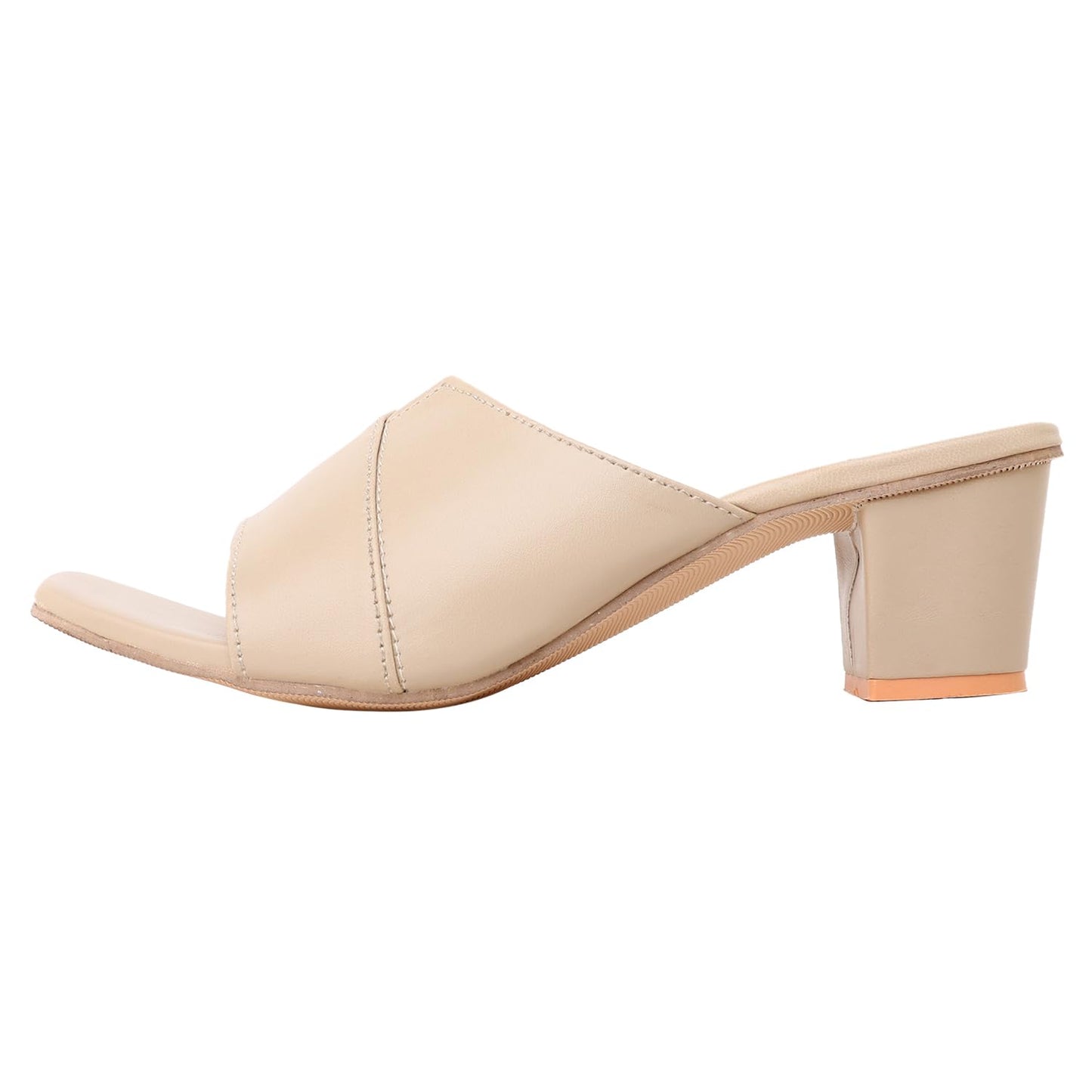 Delora Cutout Heeled Sandals – Stylish Square Toe Slip-On Block Mules for Women