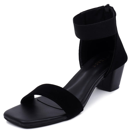 Trenzia Stylish Block Heel Sandals with Ankle Strap for Women & Girls