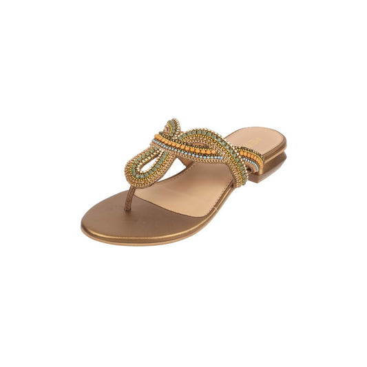 Mopeta Women Beaded Ethnic Slip-On Sandals – Stylish & Comfortable Fashion Footwear for Festive or Daily Wear