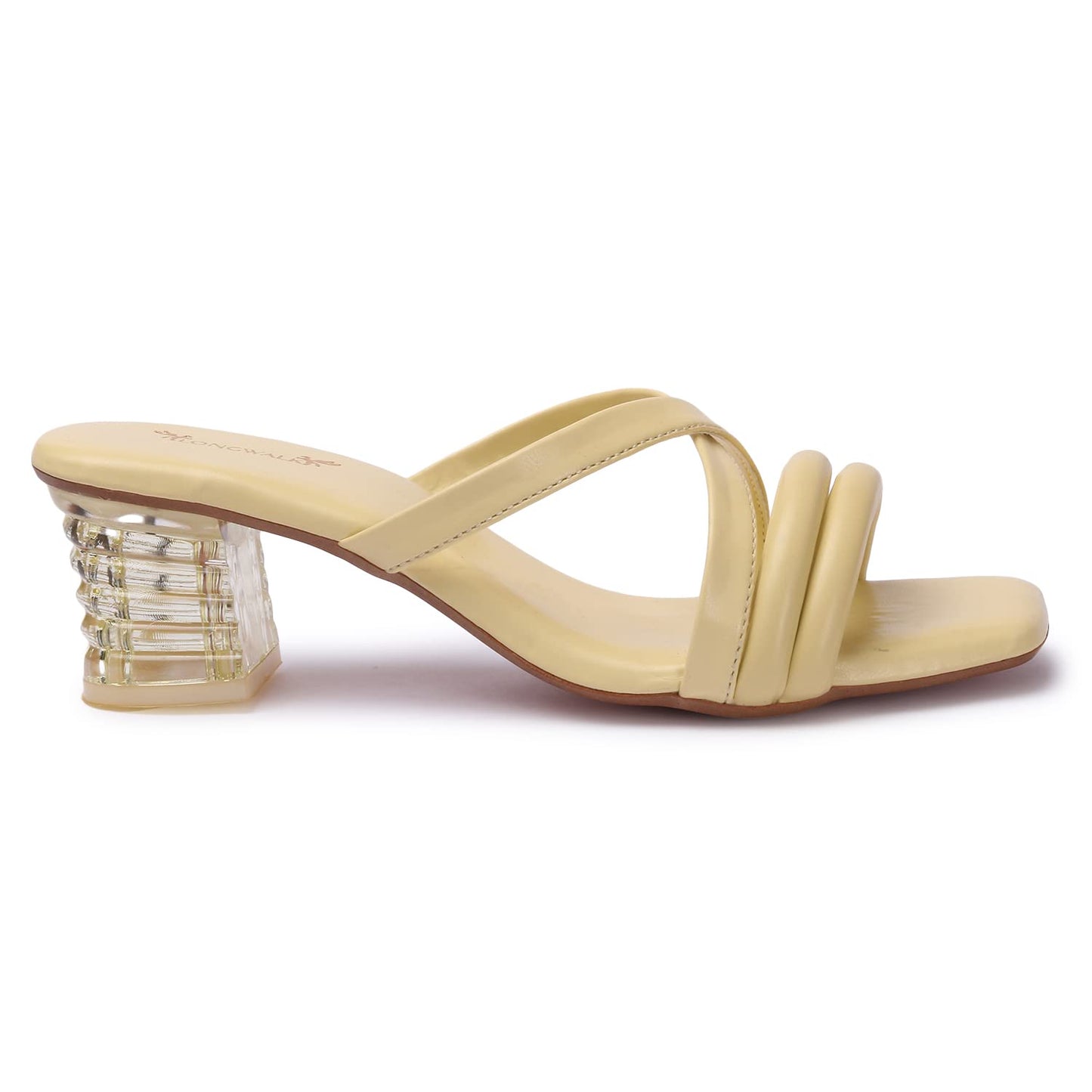 Lunaria Women's Multi-Strap Stylish Sandals with Transparent Heels – Elegant Party Footwear for Girls