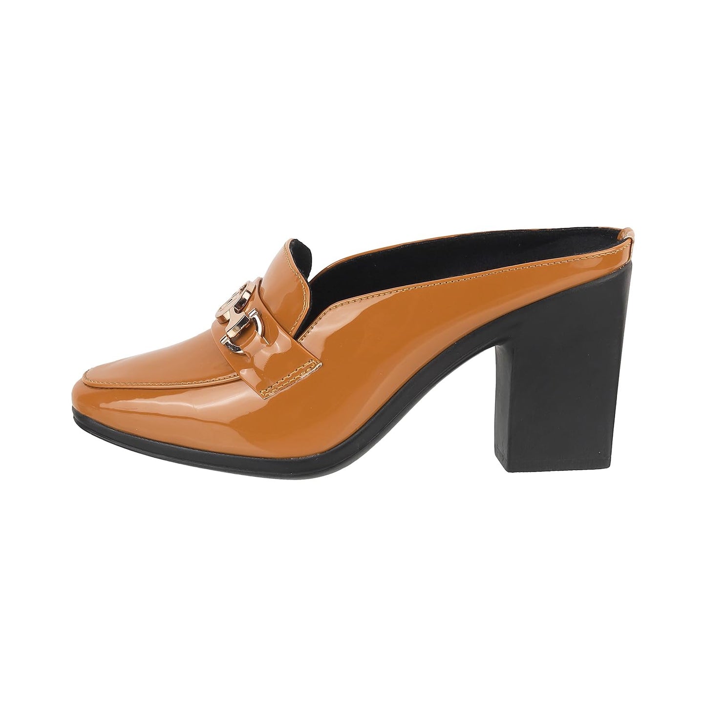 Casmira Women's Stylish Block Heel Mules – Elegant Open-Toe Slip-Ons