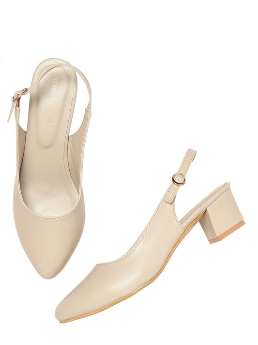 Mirella Luxe Women's Pointed Toe Block Heel Pumps – Elegant Office, Party & Formal Wear Footwear