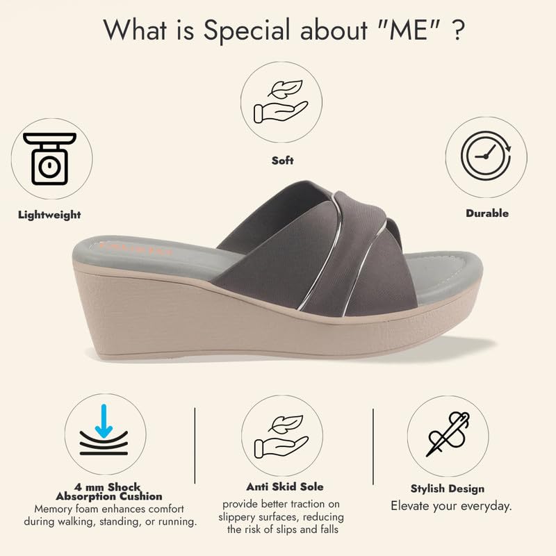 FAYNTO Stylish Wedge Heel Sandals for Women – Elegant, Comfortable Footwear for Casual & Party Wear