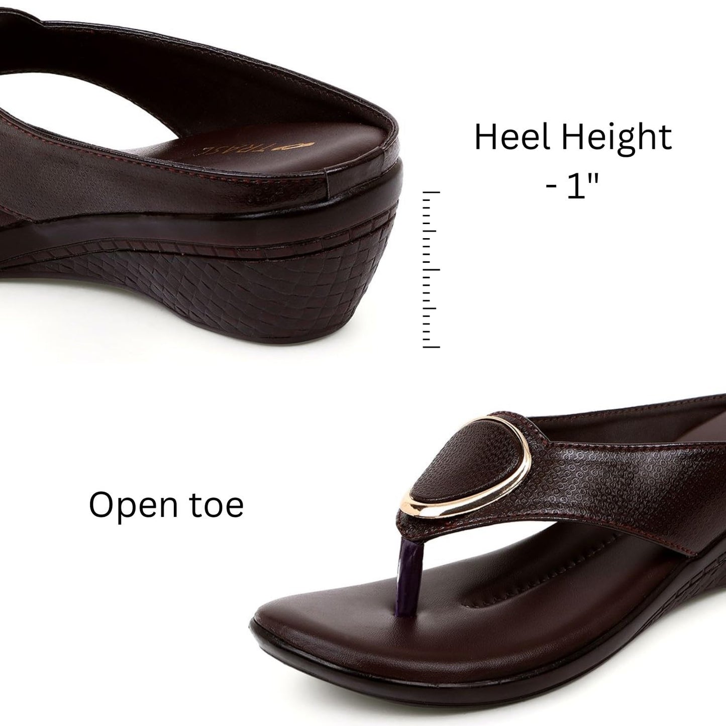 TARVIA Women's Faux Leather Wedges | 2-Inch Heel Sandals for Casual & Formal Wear | Comfy, Trendy & Stylish Footwear