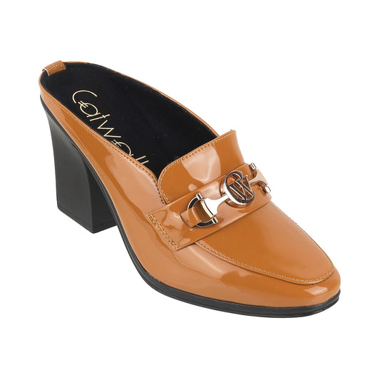 Casmira Women's Stylish Block Heel Mules – Elegant Open-Toe Slip-Ons