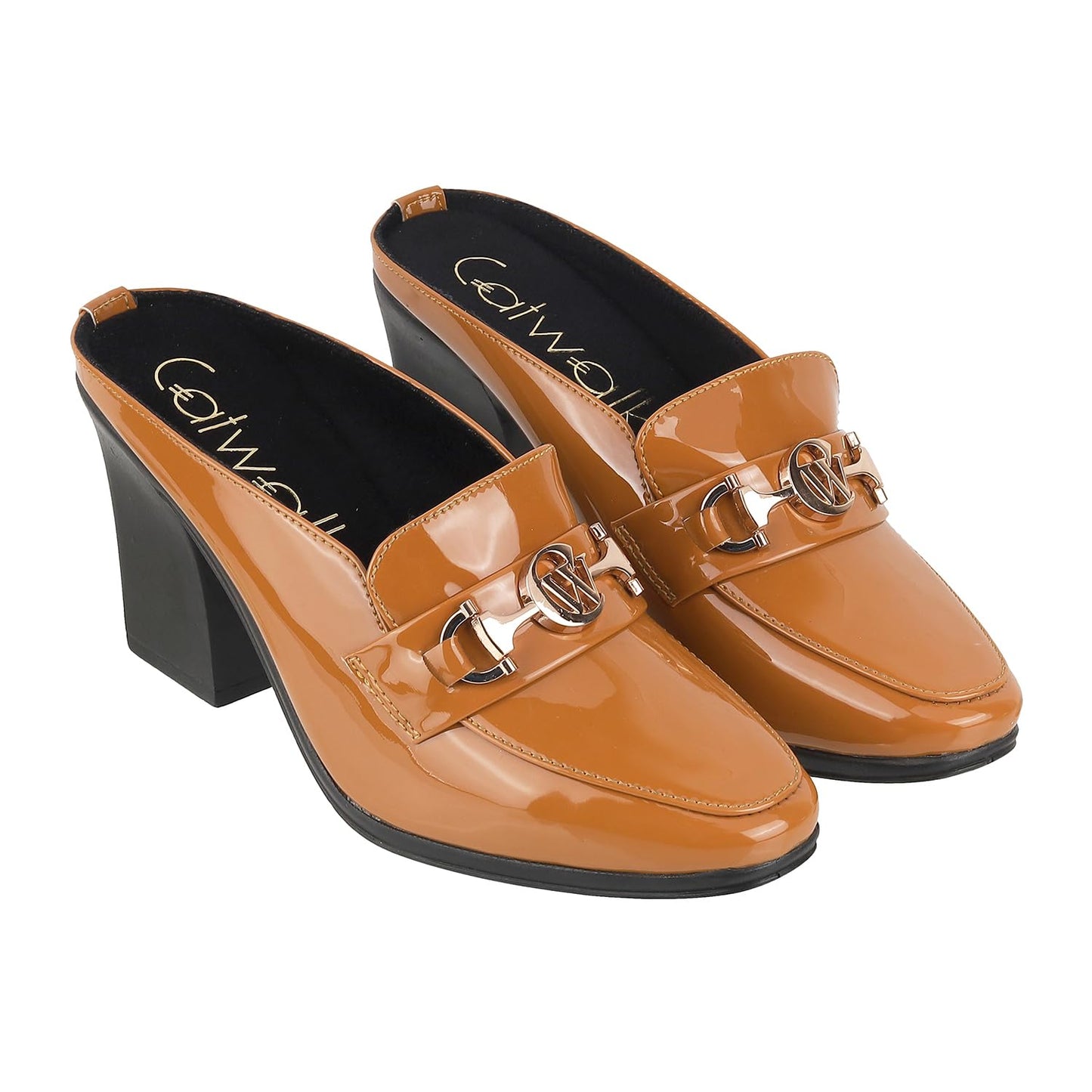 Casmira Women's Stylish Block Heel Mules – Elegant Open-Toe Slip-Ons