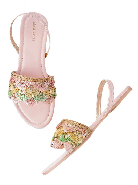 Marvella Lace Women's Embroidered & Embellished Flat Sandals for Stylish Everyday Fashion Wear          Ask ChatGPT