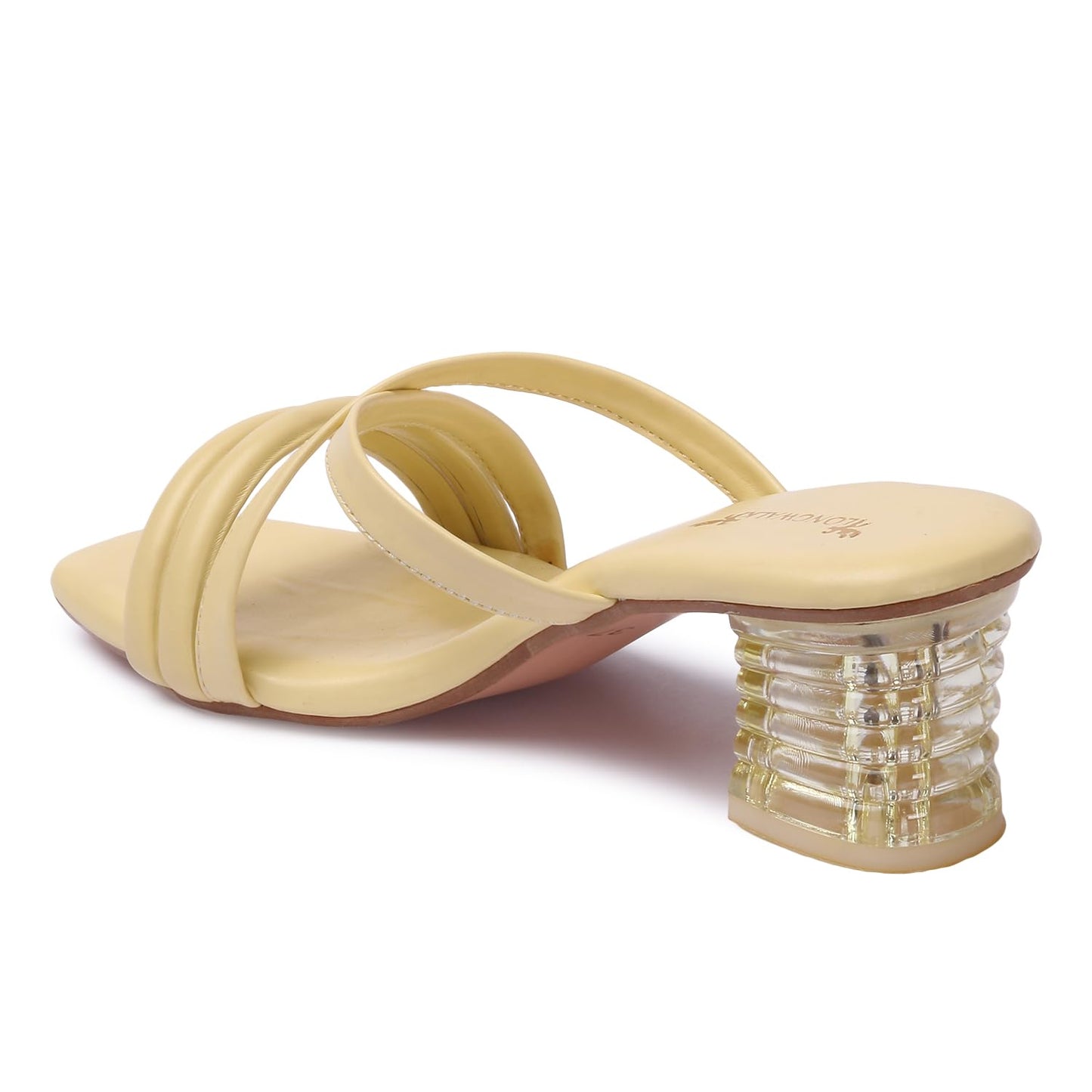 Lunaria Women's Multi-Strap Stylish Sandals with Transparent Heels – Elegant Party Footwear for Girls