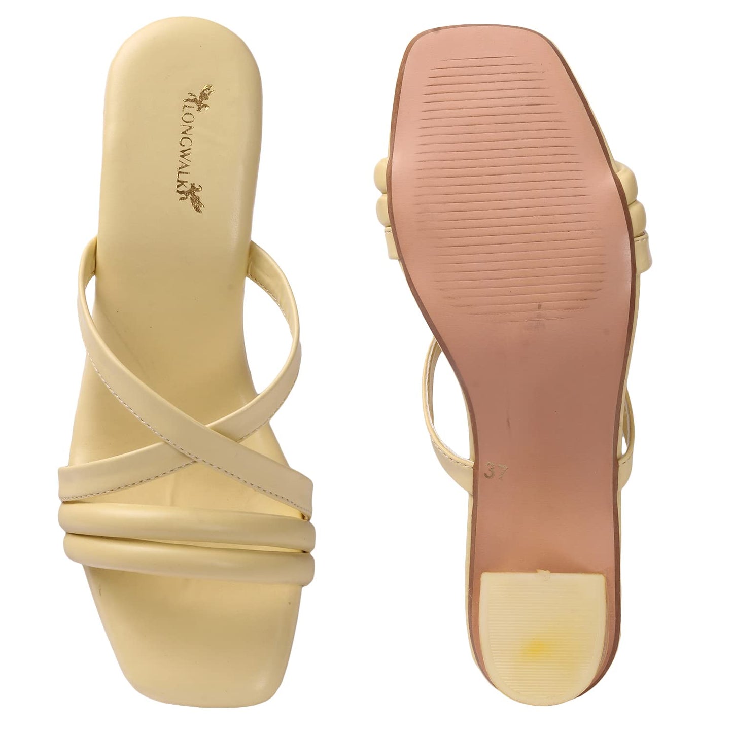 Lunaria Women's Multi-Strap Stylish Sandals with Transparent Heels – Elegant Party Footwear for Girls