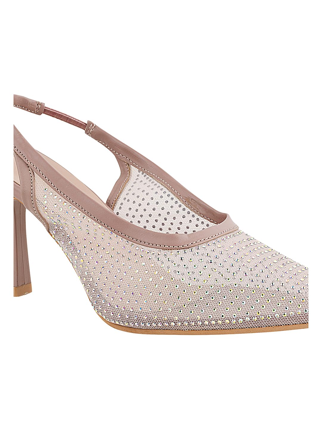 Sylaire Women's Glitter Stiletto Heels with Net Pattern | Fusion Look | Party-Ready Fashion Sandals