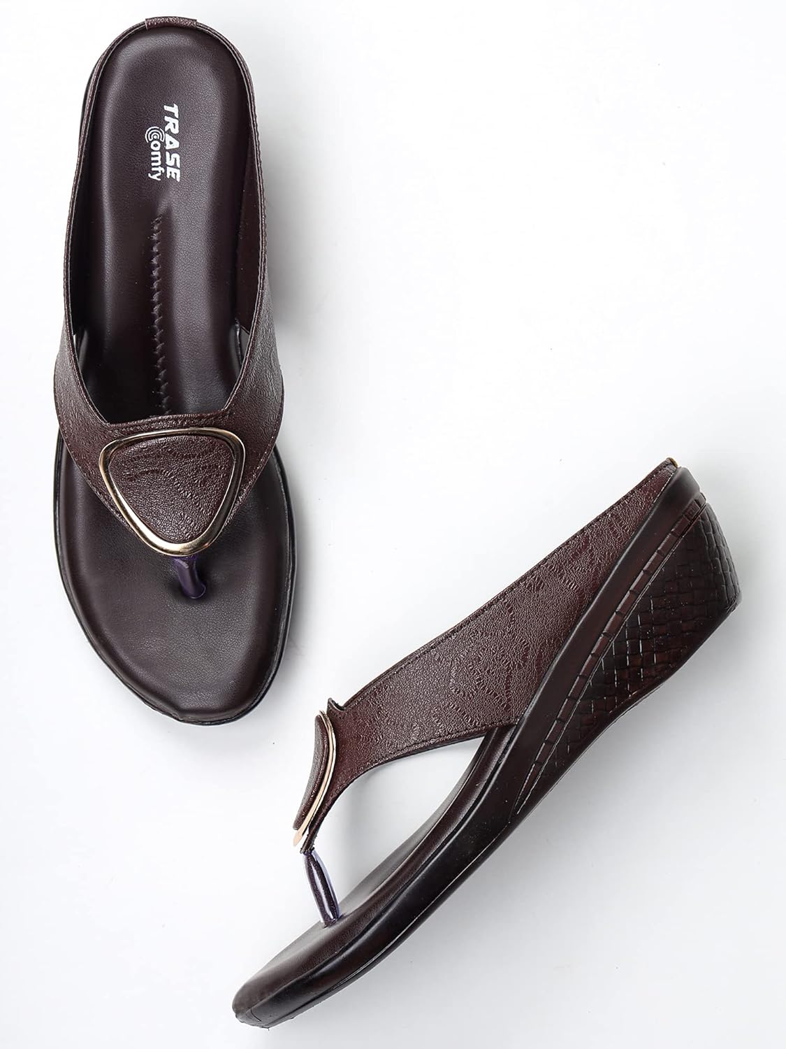 TARVIA Women's Faux Leather Wedges | 2-Inch Heel Sandals for Casual & Formal Wear | Comfy, Trendy & Stylish Footwear