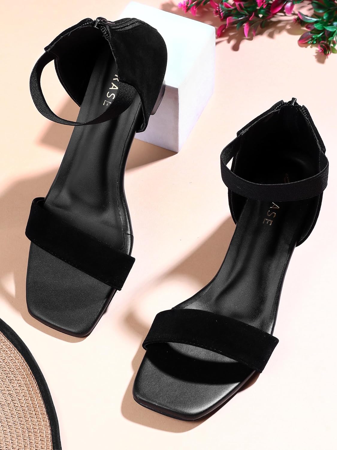 Trenzia Stylish Block Heel Sandals with Ankle Strap for Women & Girls